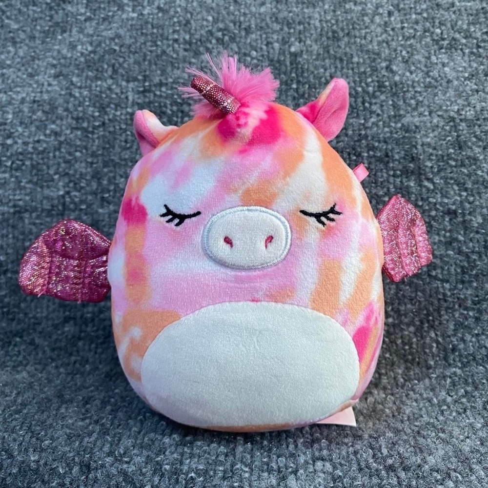 SQUISHMALLOWS HENLEY ALICORN TIE DYE PINK UNICORN STUFFED PLUSH TOY